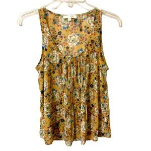Lush Floral Tank Top/Blouse - Yellow - Size Small